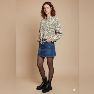 Blank NYC Wild Story Leopard Print Jacket Sz M